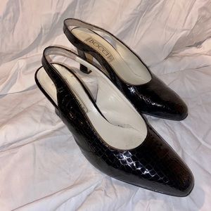 Black Bocci leather kitten heels